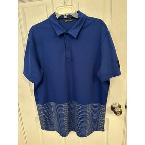 Adidas Golf AdiCROSS Novelty Print Polo Royal Blue Shirt Large- FK1093